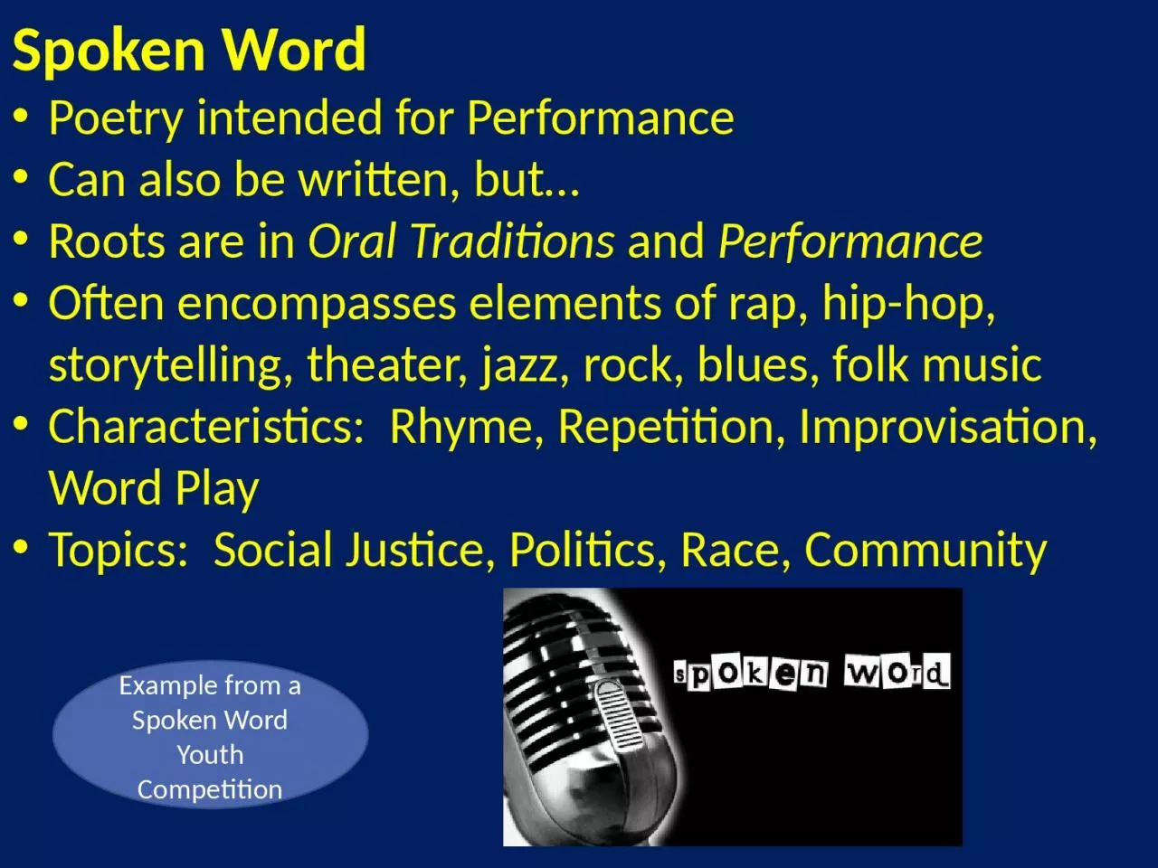 PPT-Spoken Word Poetry intended for Performance