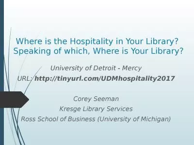 Where is the Hospitality in Your Library?  Speaking of which, Where is Your Library?