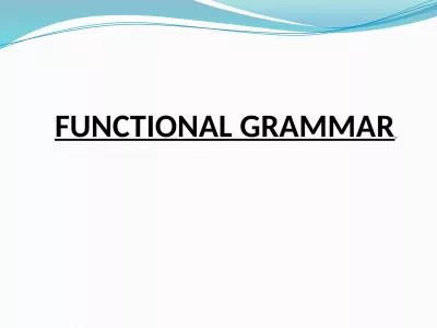 FUNCTIONAL GRAMMAR   NOUN