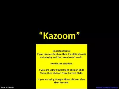 “ Kazoom ” Important Note: