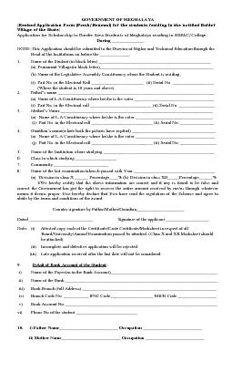 GOVERNMENT OF MEGHALAYA [Revised Application Form (Fresh/Renewal) for