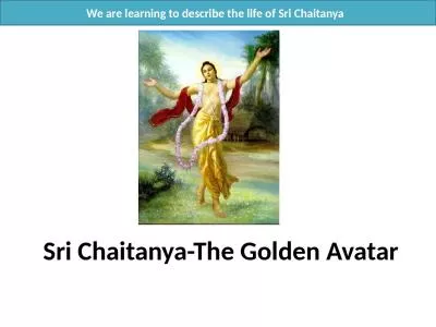 Sri  Chaitanya -The Golden Avatar