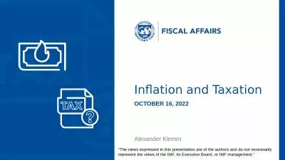 Inflation and Taxation October 16, 2022