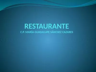 RESTAURANTE C.P. MARÍA GUADALUPE SÁNCHEZ CAZARES