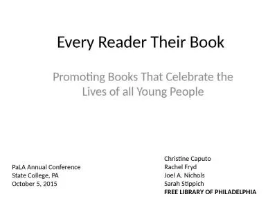 Every Reader Their Book Promoting Books That Celebrate the Lives of all Young People