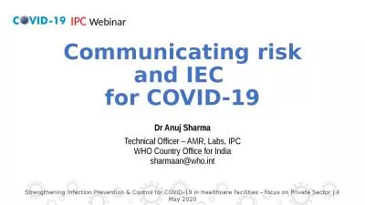 IPC   Webinar Strengthening Infection Prevention & Control for COVID-19 in Healthcare Facilitie