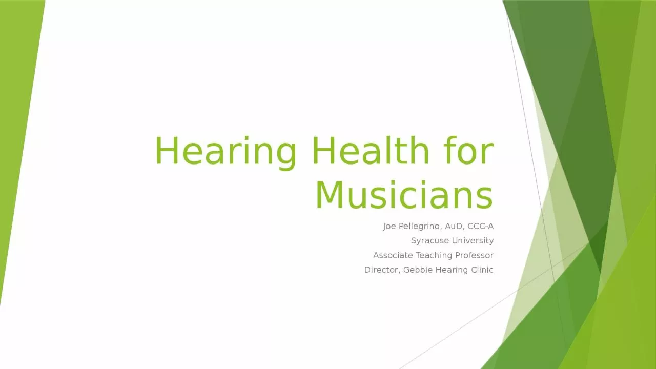 Hearing Health for Musicians