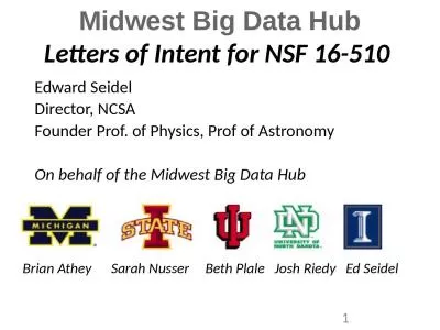 Midwest Big Data Hub Letters of Intent for NSF 16-510