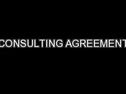CONSULTING AGREEMENT