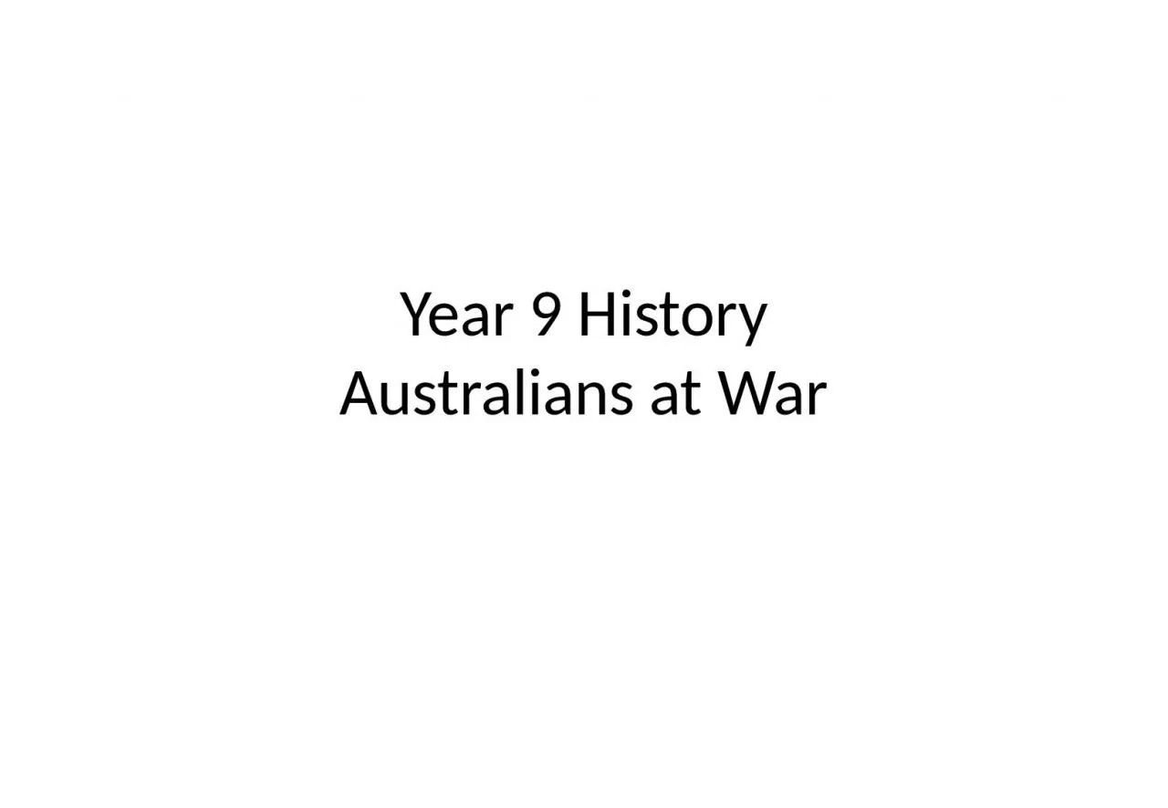 PPT-Year 9 History Australians at War