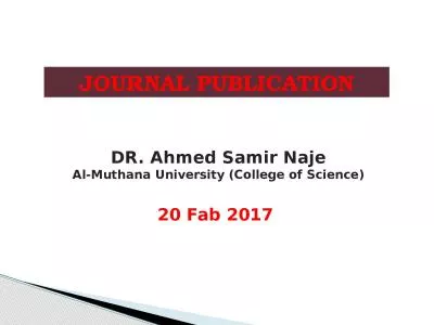 JOURNAL PUBLICATION DR. Ahmed Samir
