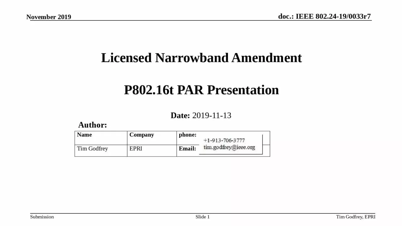 PPT-Licensed Narrowband Amendment