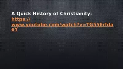 A Quick History of Christianity: