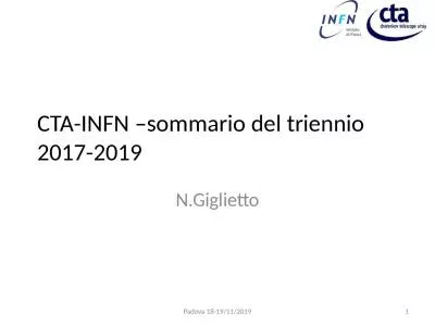 CTA-INFN – sommario  del