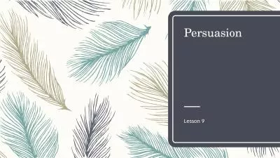 Persuasion  Lesson 9 HOT WRITE