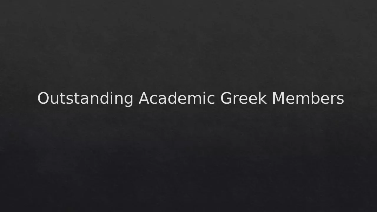 Outstanding Academic Greek Members