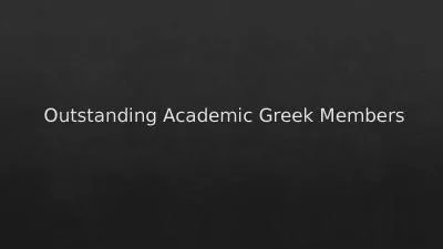 Outstanding Academic Greek Members
