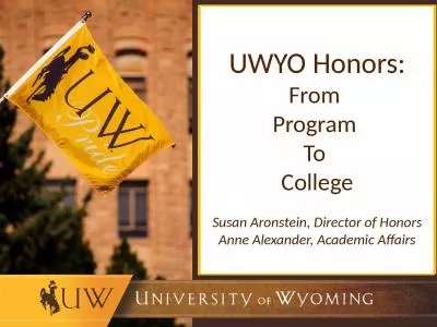 UWYO Honors: From  Program