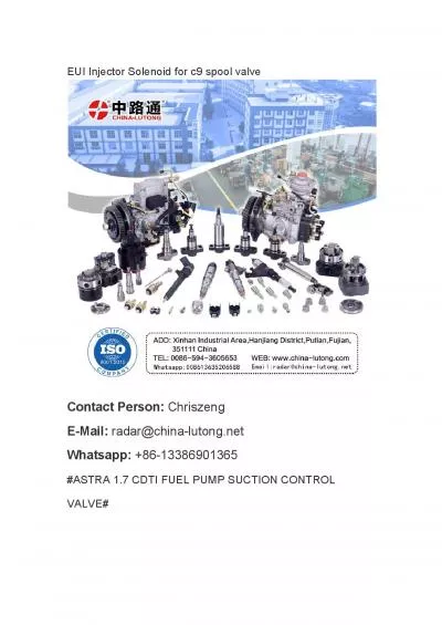 EUI Injector Solenoid for c9 spool valve