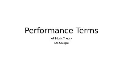 Performance Terms AP Music Theory