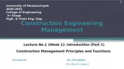 Construction Engineering Management