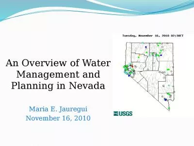 An Overview of Water Management and Planning in Nevada