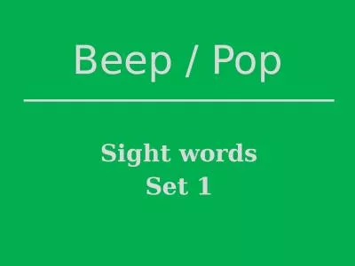 Beep / Pop Sight words Set 1