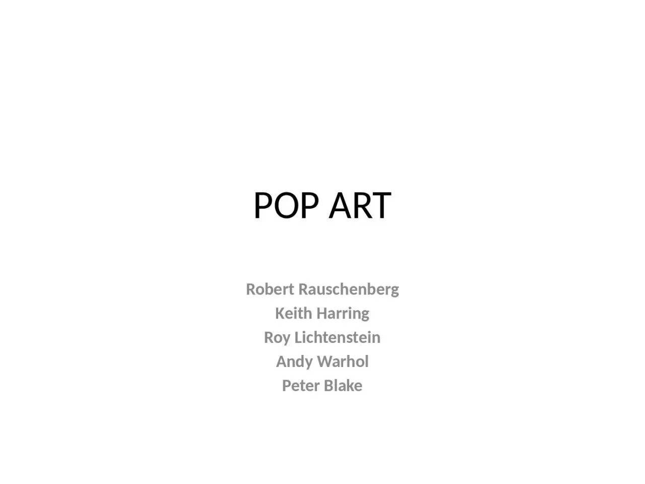 PPT-POP ART Robert Rauschenberg