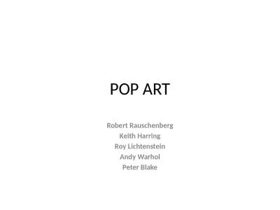 POP ART Robert Rauschenberg