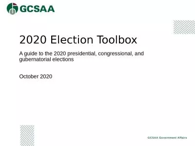 2020 Election Toolbox  A guide to the 2020 presidential, congressional, and gubernatorial elections