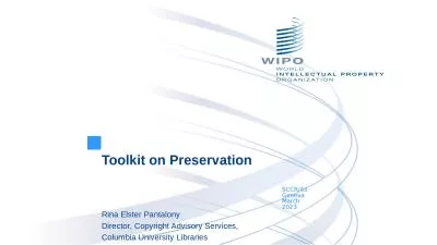 Toolkit on Preservation SCCR/43