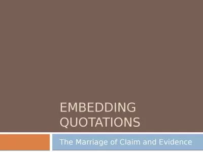Embedding quotations The Marriage of Claim and Evidence