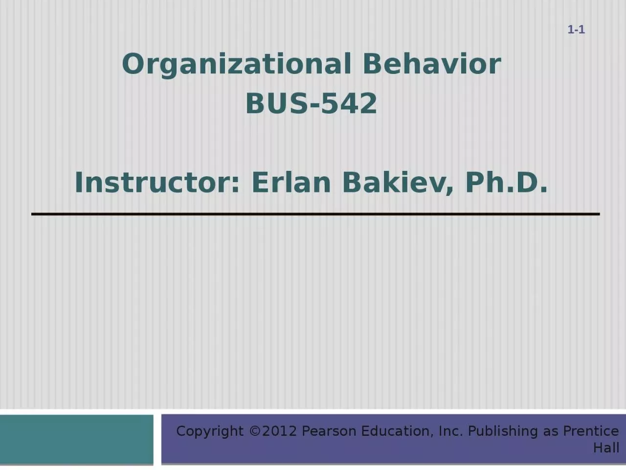 Organizational Behavior BUS-542