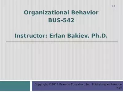 Organizational Behavior BUS-542