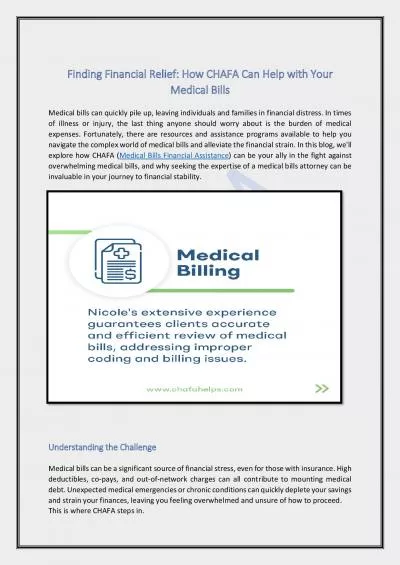 Finding Financial Relief: How CHAFA Can Help with Your Medical Bills