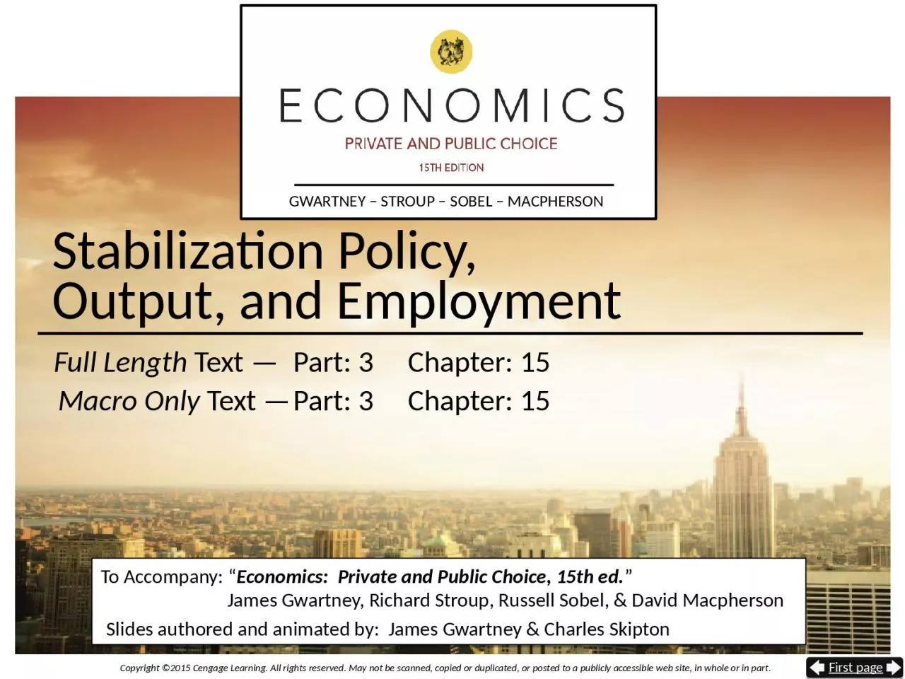 PPT-Stabilization Policy, Output, and Employment