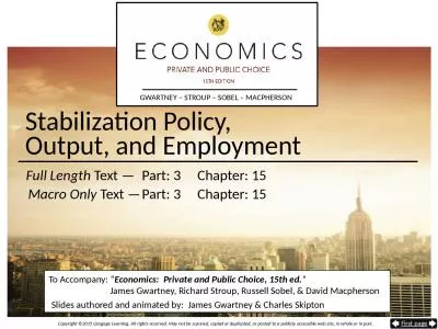 Stabilization Policy,  Output, and Employment