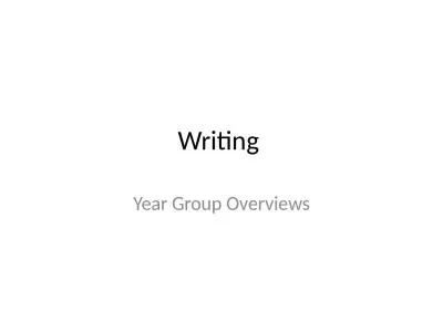 Writing  Year Group Overviews