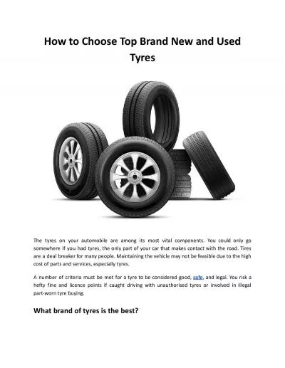 How to Choose Top Brand New and Used Tyres - Road Runner Tyres