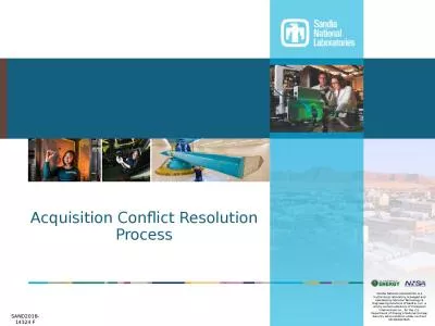 Acquisition Conflict   Resolution Process