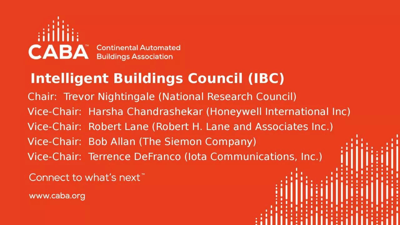 PPT-Intelligent Buildings Council (IBC)