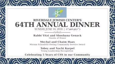 RIVERDALE JEWISH CENTER's