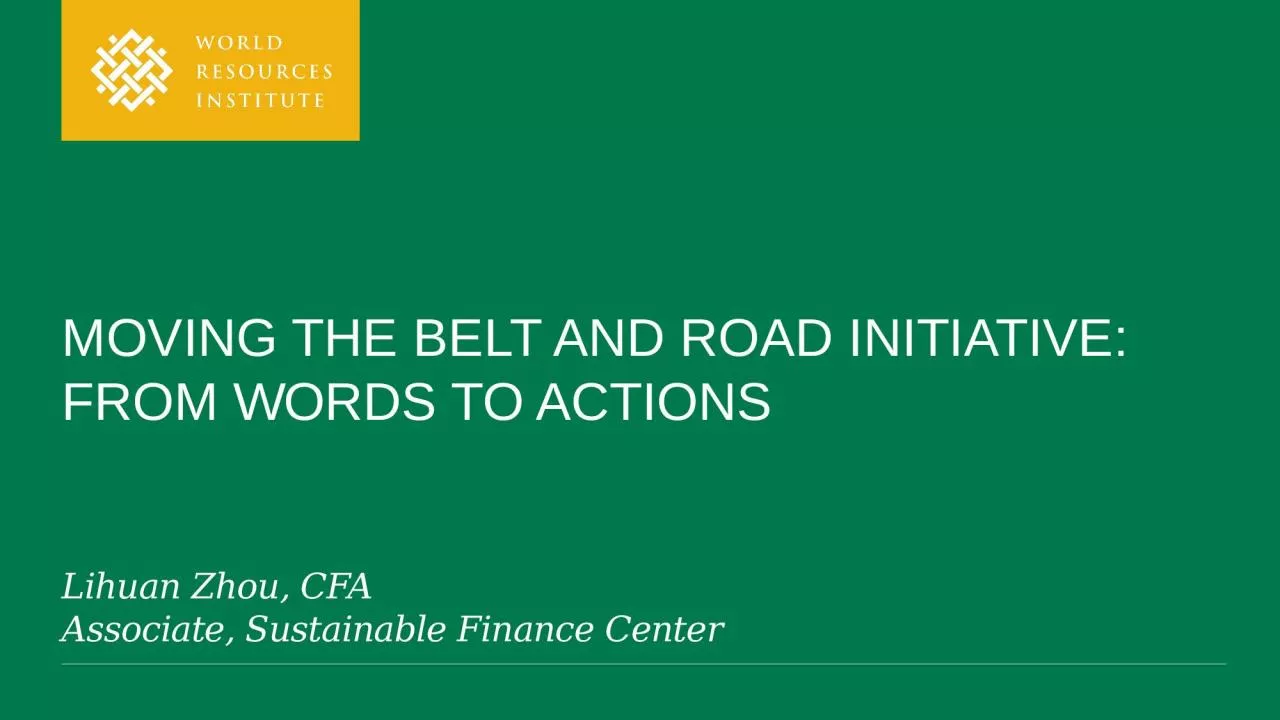 PPT-Moving the Belt and Road Initiative: