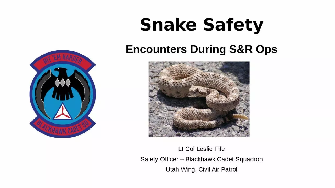Snake Safety Encounters During S&R Ops