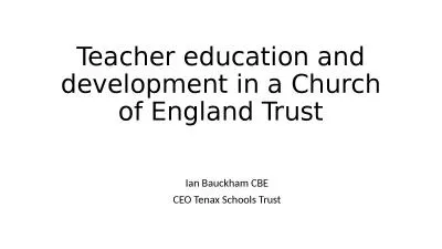 Teacher education and development in a Church of England Trust