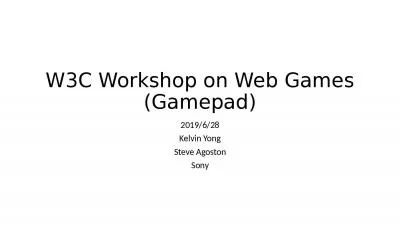 W3C Workshop on Web Games