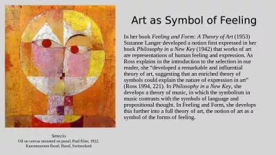 In her book  Feeling and Form: A Theory of Art