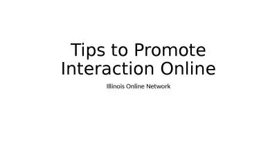 Tips to Promote Interaction Online