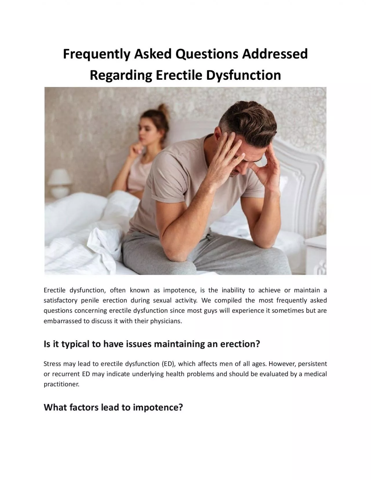 PDF-Frequently Asked Questions Addressed Regarding Erectile Dysfunction - Vigour Pharmacy