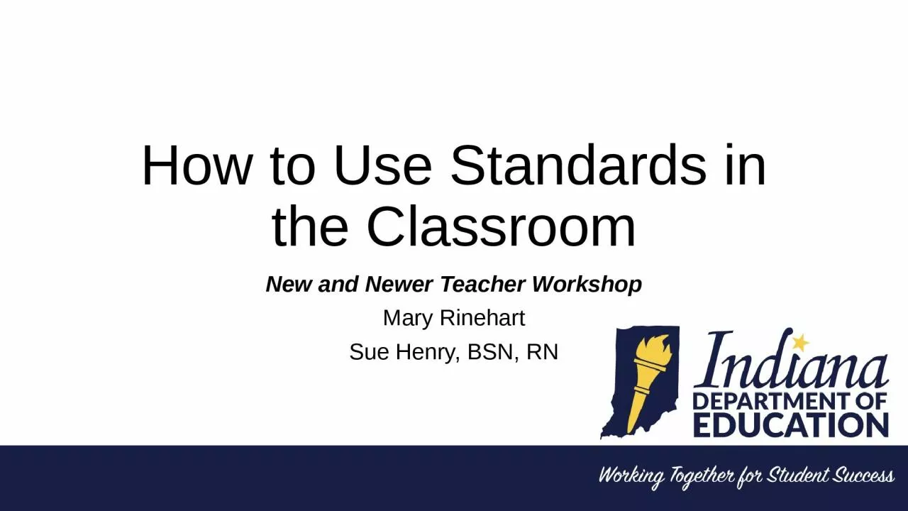 PPT-How to Use Standards in the Classroom